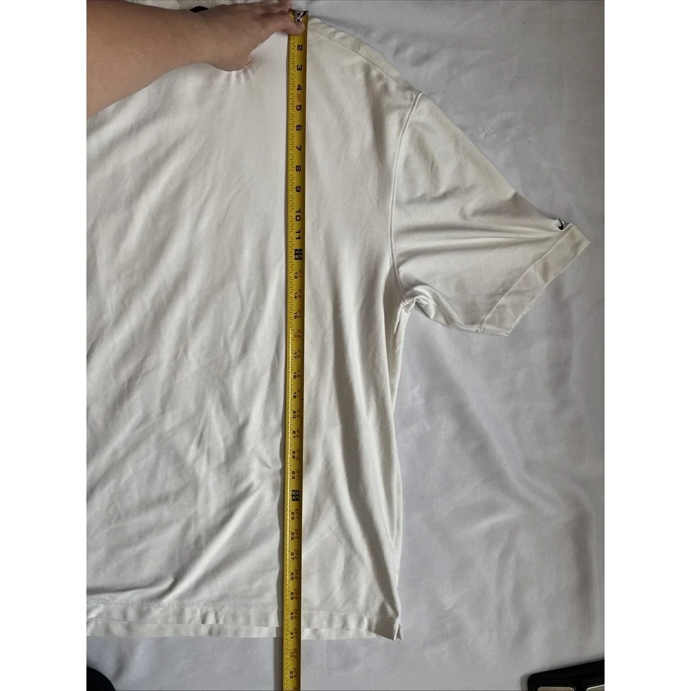 Vintage Nike Golf Dri-FIT UV Mock Neck Shirt Men's Off White Short Sleeve XL